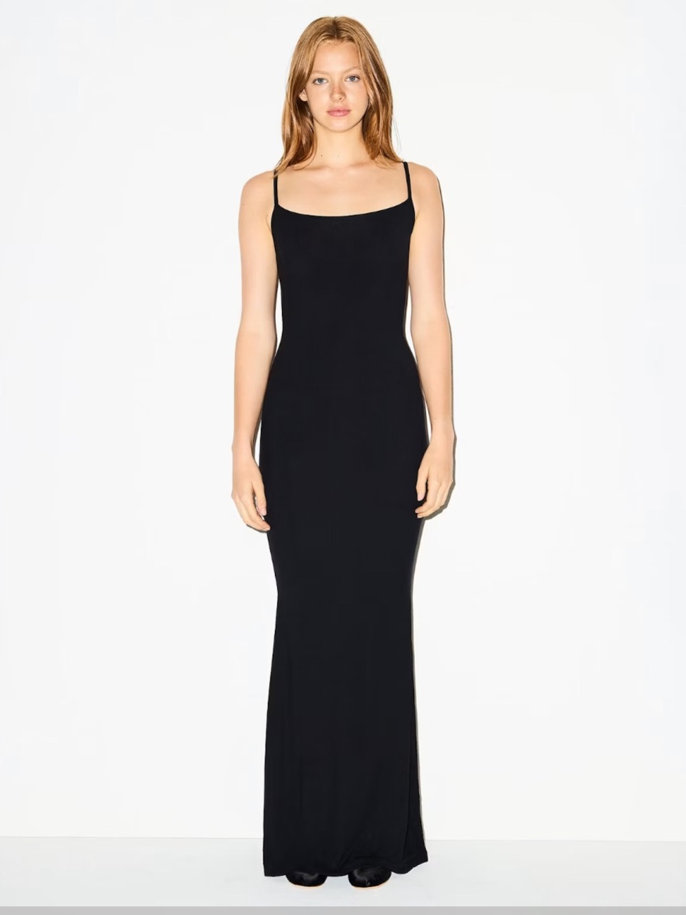 SKIMS Long Slip Dress Onyx